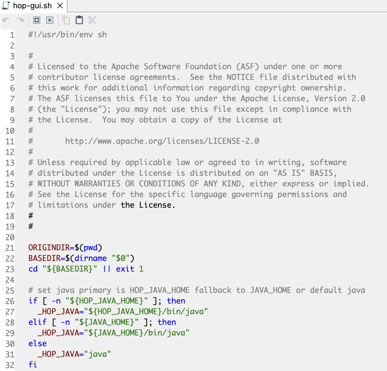 sh and cmd file support in the text editor