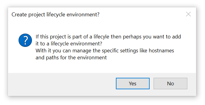 environment popup dialo g in Apache Hop's Hop GUI