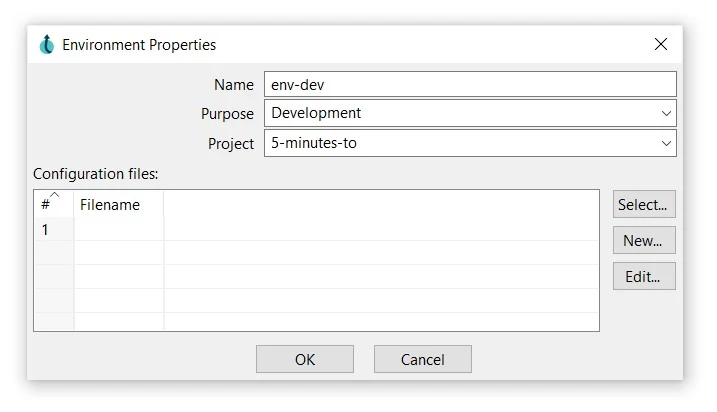 creating a new environment in Apache Hop's Hop GUI