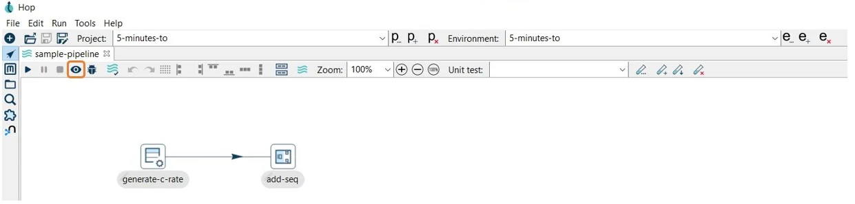 run pipeline preview in Apache Hop's Hop GUI