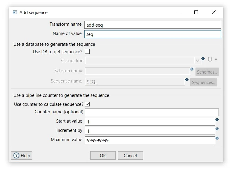 add sequence transform in Apache Hop's Hop GUI