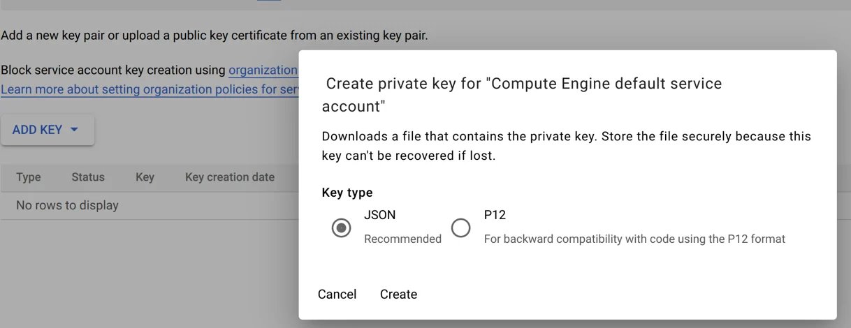 upload files in Google Cloud Storage project
