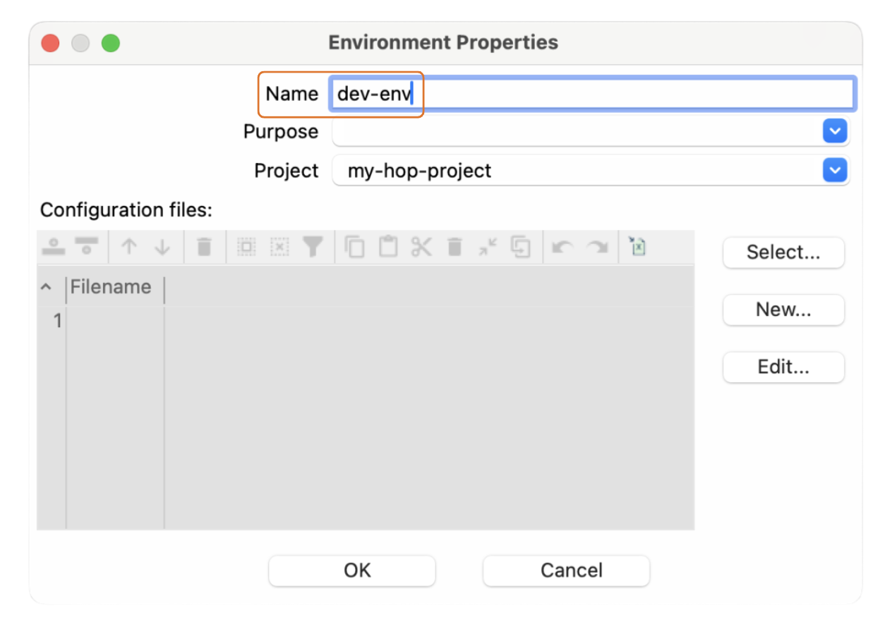 Apache Hop create environment