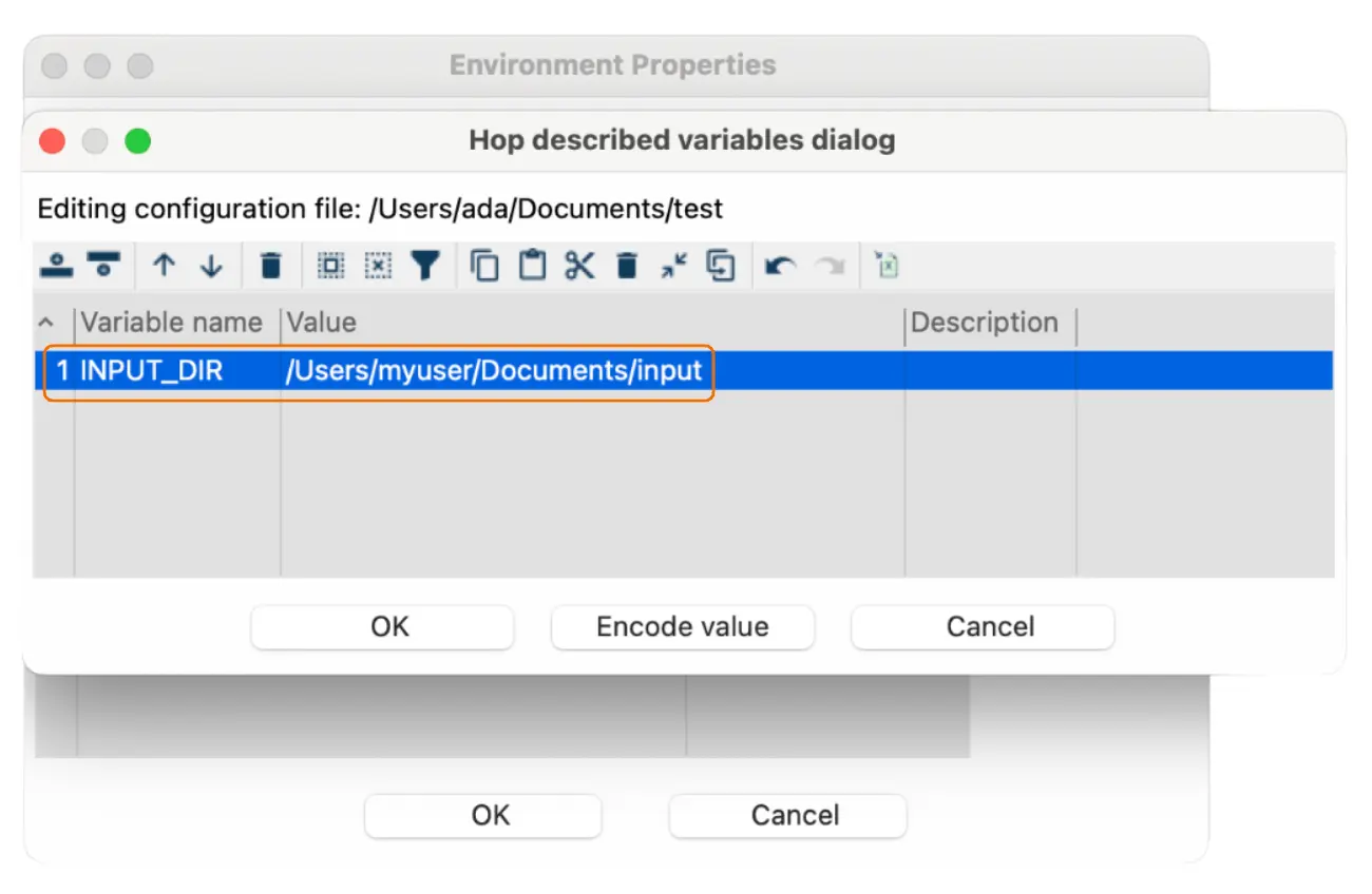 Apache Hop configure environment