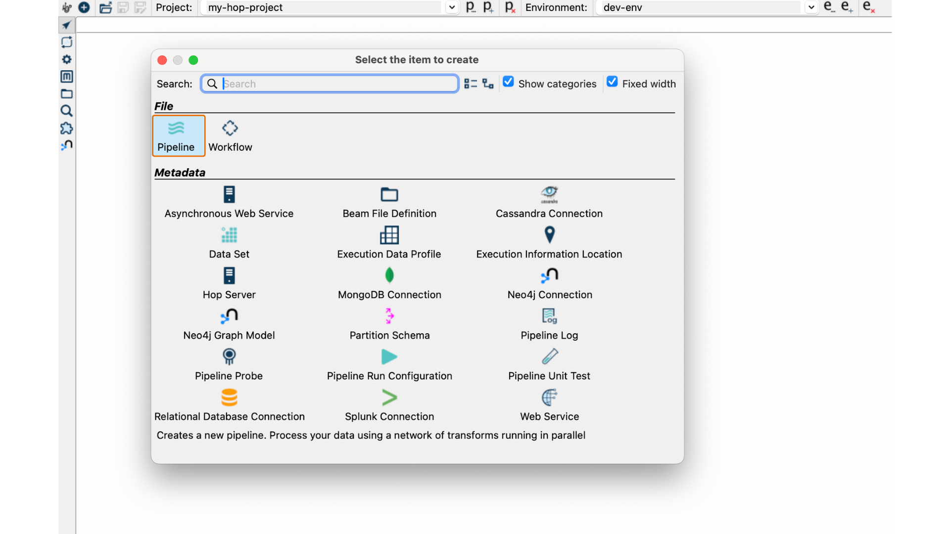Apache Hop create pipeline Apache Hop create pipeline