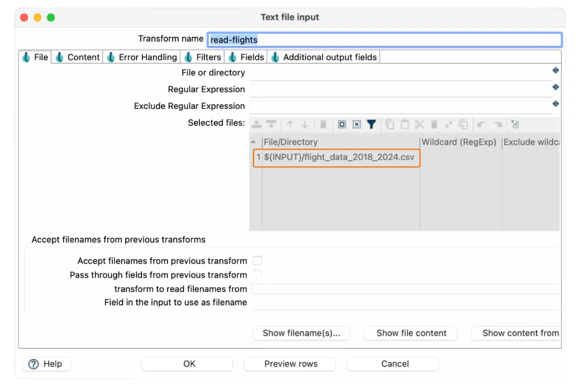 Apache Hop Text file input Apache Hop Text file input