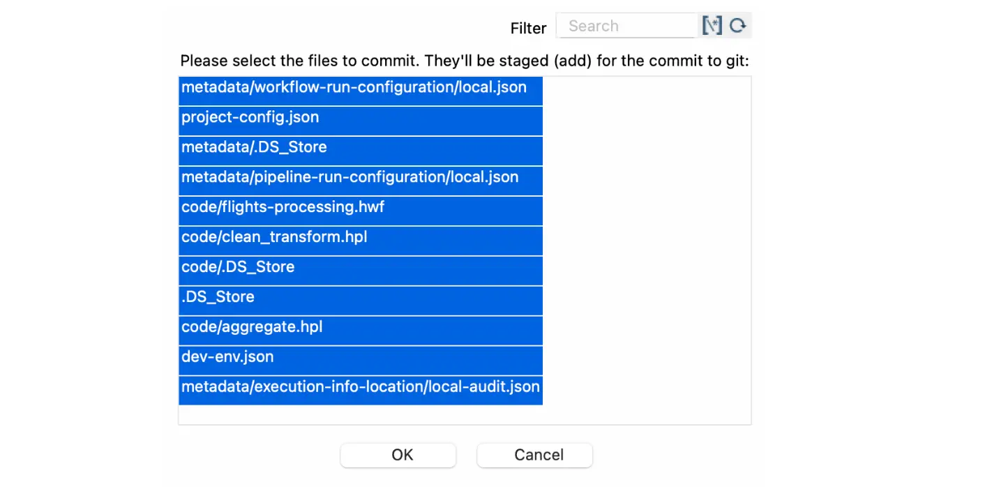 Apache Hop File Explorer Perspective staged files