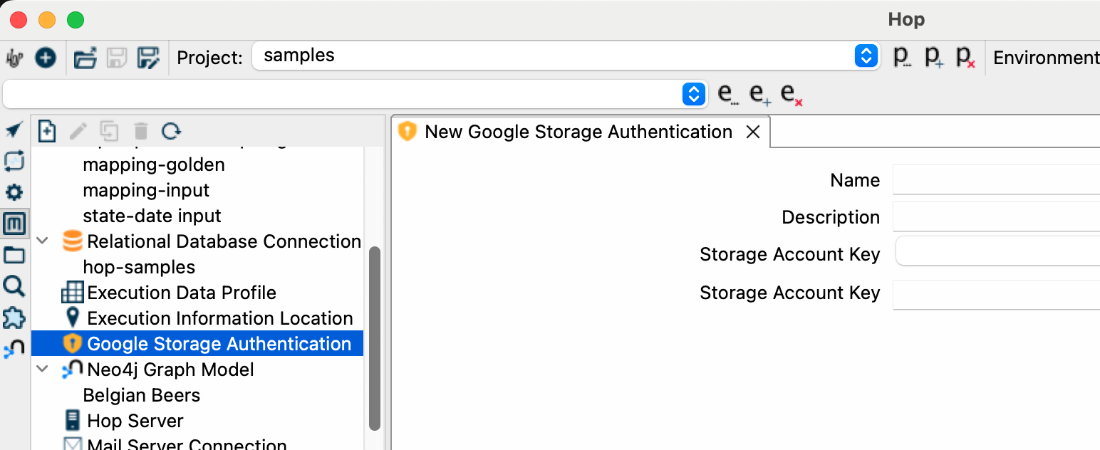 new Google Cloud Storage metadata type in Apache Hop 2.13