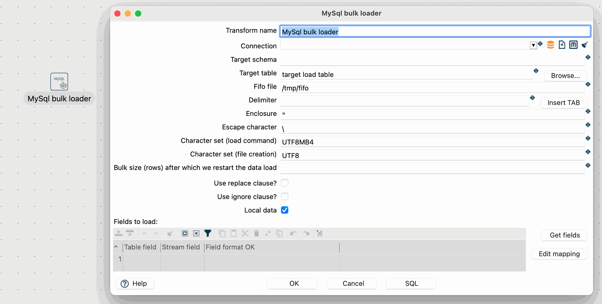 new MySQL bulk loader transform in Apache Hop 2.13