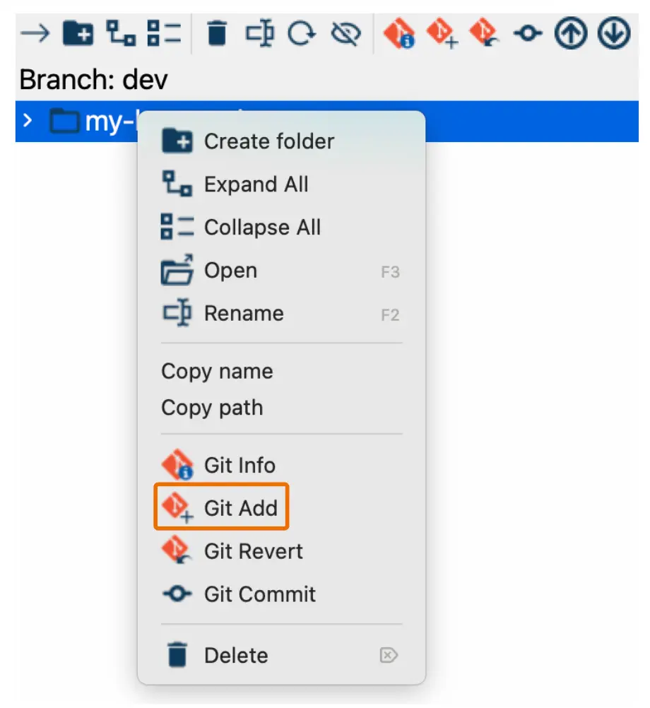 Apache Hop File Explorer Perspective Git Add option