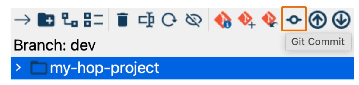 Apache Hop File Explorer Perspective Git Commit option