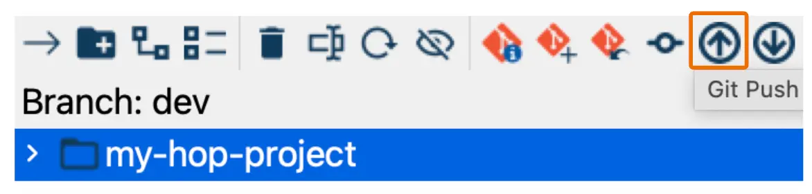 Apache Hop File Explorer Perspective Git Push option