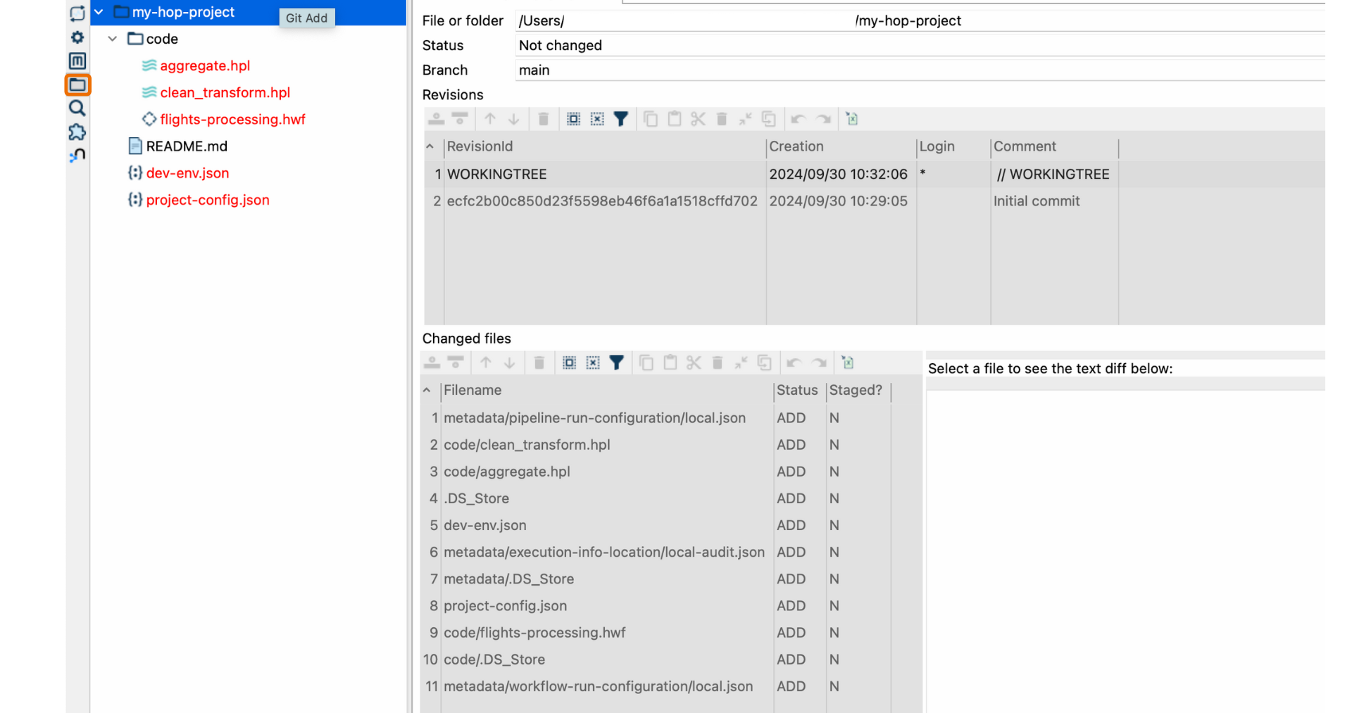 Apache Hop File Explorer Perspective